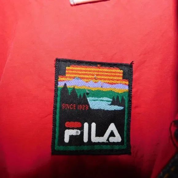 Vintage FILA Denim Jacket Adult M USA Made Rare 90s Jean Button Up Faded Casual